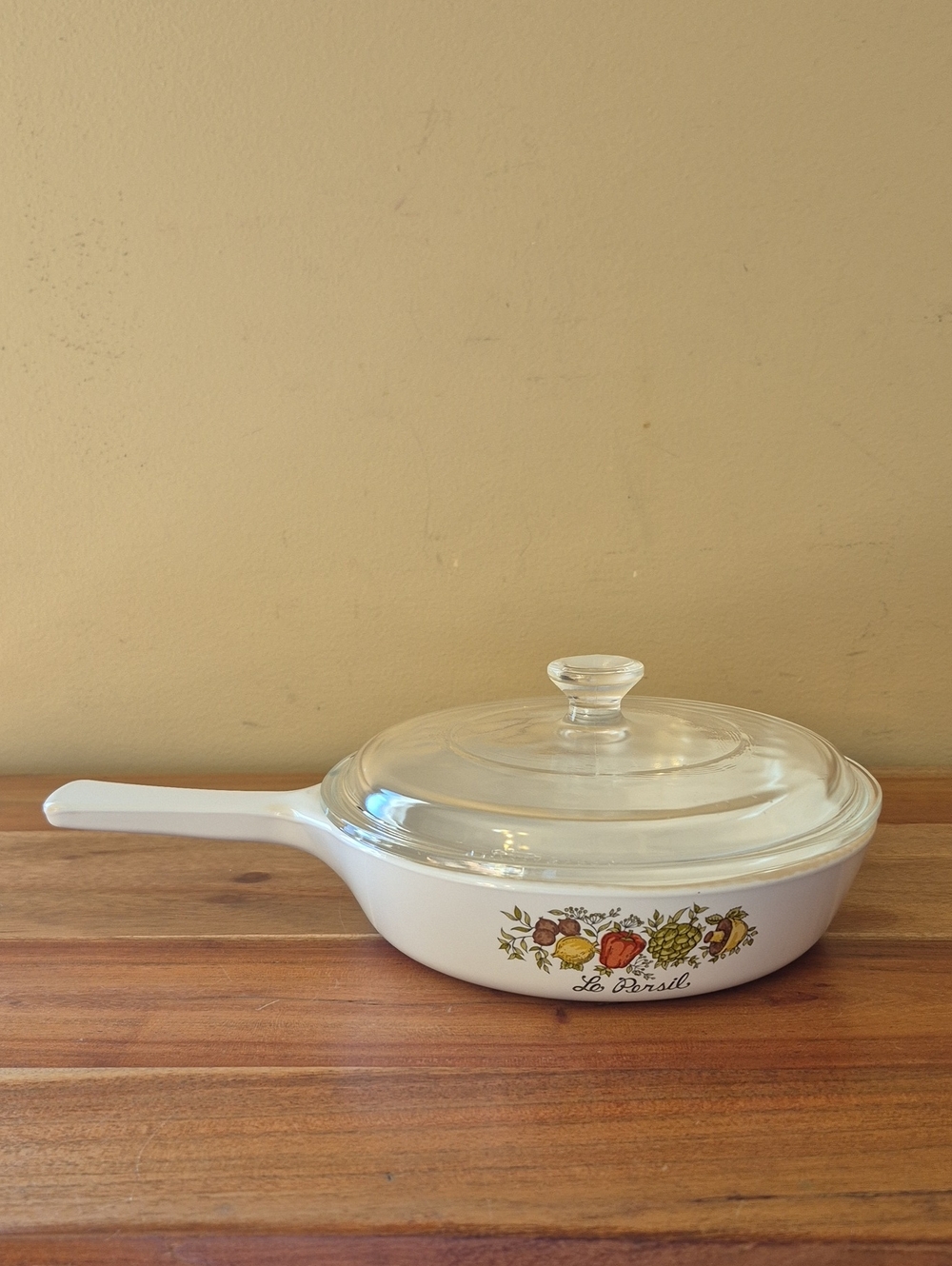 CorningWare Spice of Life White Ceramic Skillet with Glass Lid - Le Persil